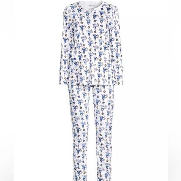 Roller Rabbit Monkey Nights 100% Cotton Pajama Set L Luxury Monkey Novelty Print - Picture 14 of 16